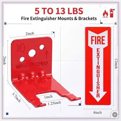 Vista 2 de Taobary Soporte de gancho de pared para extintor de incendios, paquete de 2