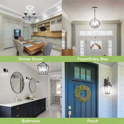 Vista 3 de Bombillas LED E12 para candelabro, regulables, equivalentes a 60 W, 4.5 W, blanco suave, 2700 K, 500 lúmenes, punta de llama CA10, bombilla