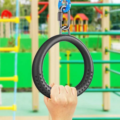 Vista 3 de Dolibest 2 Pack of Ninja Gymnastic Rings,Monkey Ring Outdoor Backyard Ninja Accessories Set,Swing Bar Rings Obstacle Course for Training Equipment