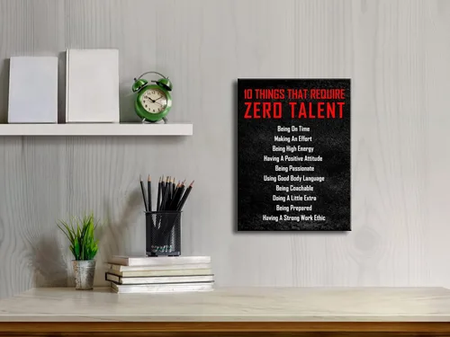 Vista 3 de Pyradecor Póster motivacional de 10 cosas que requieren cero talento para oficina, citas positivas, póster inspiracional, impresiones en lienzo