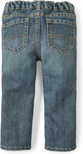 Vista 3 de The Children's Place Pantalones de mezclilla básicos con corte de bota para bebés y niños pequeños