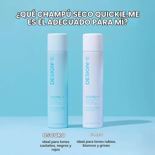 Vista 4 de DESIGNME QUICKIE.ME Champú seco para cabello oscuro, control instantáneo de aceite, absorbe instantáneamente el aceite, restaura el volumen