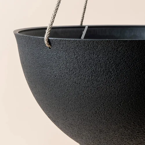 Vista 8 de La Jolie Muse - Macetas colgantes para plantas al aire libre, maceta colgante grande con agujeros de drenaje, macetas colgantes negras para flores