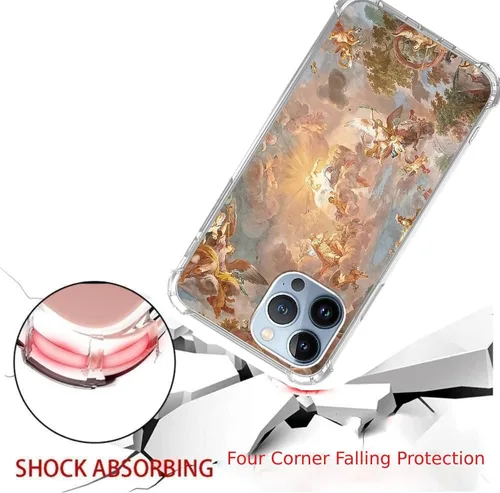 Vista 3 de Aesthetics - Funda protectora de TPU para iPhone 14 Pro, diseño de Dios de ángel y ángel para iPhone 14 Pro, funda protectora de poliuretano