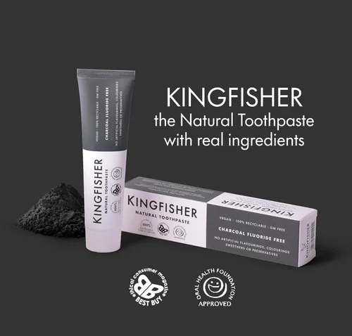 Vista 5 de Kingfisher Sin flúor Carbón Toothapste 3.4 fl oz