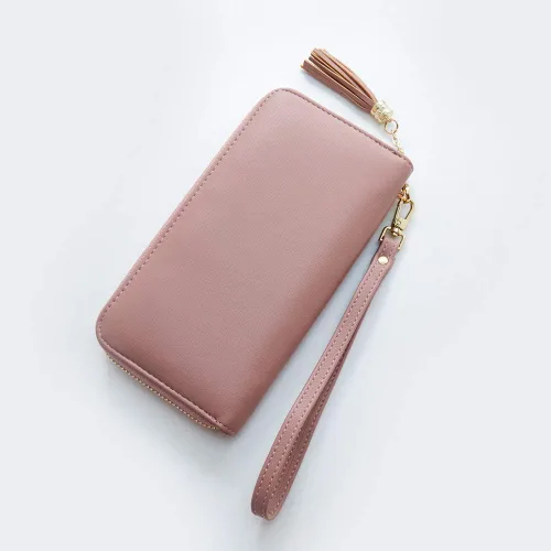 Vista 3 de Cyanb, carteras para mujeres, doblada, para muñeca, damas bolso largo con correa.