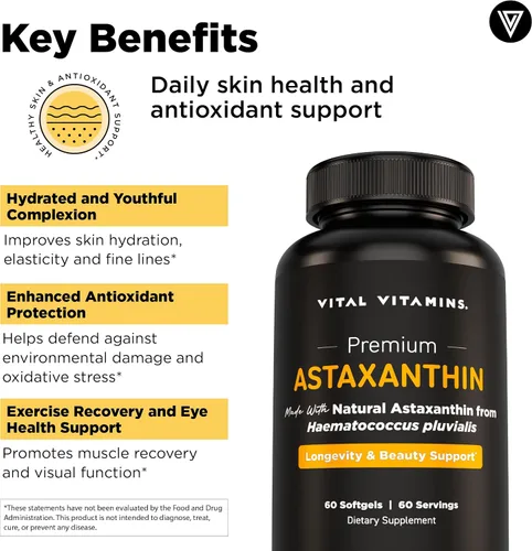 Vista 5 de Vital Vitamins Multi-colágeno 150 ct + complejo antioxidante de astaxantina 60