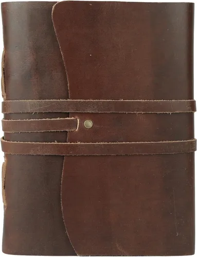 Vista 13 de KomalC Cuaderno de cuero hecho a mano 7x5 pulgadas Cuaderno vintage azul con papel en blanco sin renglones Diario de viaje antiguo, cuaderno