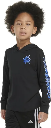 Vista 6 de adidas Camiseta de manga larga con capucha de algodón con logotipo Bos para niño