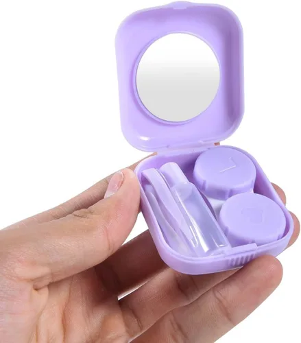 Vista 7 de KISEER Paquete de 6 fundas coloridas para lentes de contacto, kit de viaje, soporte para caja de contacto, contenedor de almacenamiento de remojo