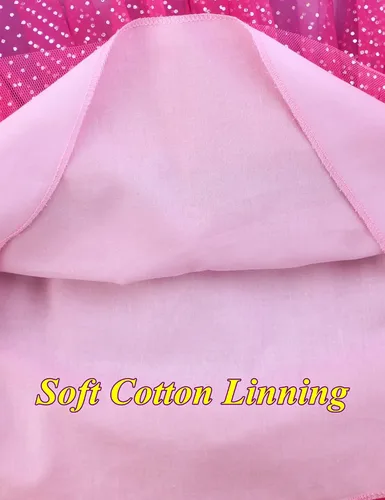 Vista 3 de Vestidos de princesa de manga larga para niñas de primavera y otoño unicornio para fiesta de cumpleaños
