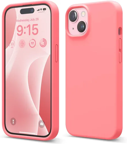 Vista 13 de elago Compatible con Funda para iPhone 15, Funda de Silicona Líquida, Cubierta Protectora de Cuerpo Completo, Resistente a Golpes, Diseño Delgado