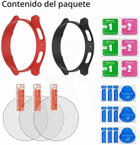 Vista 5 de SHUAXI - Protector de pantalla (3+2 unidades) compatible con Samsung Galaxy Watch 5 Pro de 1.772 pulgadas, película de vidrio templado