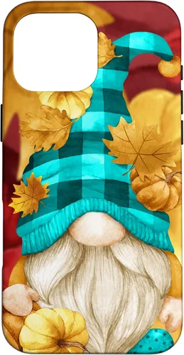 Vista 19 de iPhone 16 Buffalo Plaid Gnomie Cute Autumn Accessories With Fall Gnome Case