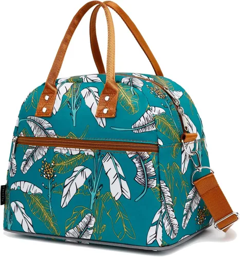 Vista 13 de FlowFly Fiambrera térmica con correa de hombro y asas para mujer, hombre y niños, amplia y reutilizable, congelable, bolso organizador de alimentos