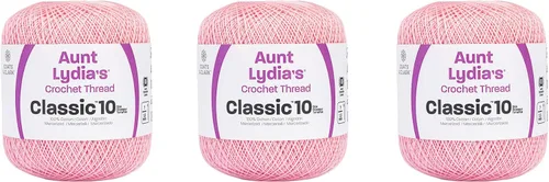 Vista 20 de Aunt Lydia Classic Crochet - Paquete de 3 unidades de 350y/1,049.9 ft - Blanco Antiguo