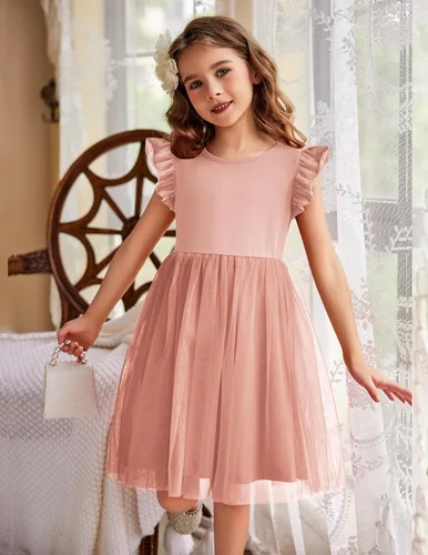 Vista 2 de Arshiner Vestido tutú para niñas pequeñas, vestidos de verano esponjosos, vestidos casuales de fiesta de tul para niños de 2 a 6 años