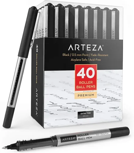 Vista 9 de ARTEZA Bolígrafos de punta fina, paquete de 20 bolígrafos de tinta líquida azul de 0.020 in para diario de viñetas, material de oficina