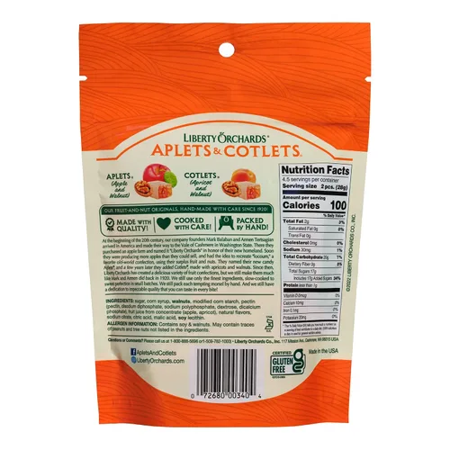 Vista 2 de Liberty Orchards, Aplets & Cotlets - Dulce Lokum de Applet y Albaricoque - Delicia Turca Vegana 4.5oz
