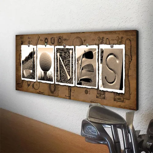 Vista 7 de Arte personalizado con nombre de golf: regalo personalizado perfecto y único para el golfista o entusiasta del golf
