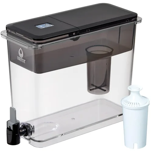 Vista 4 de Brita Jarra de filtro de agua XL de 27 tazas, 1 filtro Brita Plus, Ultramax Negro