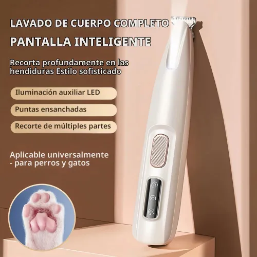 Vista 2 de Yilia Recortadora de microprecisión mejorada para mascotas, multifuncional, para aseo con luz LED, de bajo ruido, impermeable, recargable