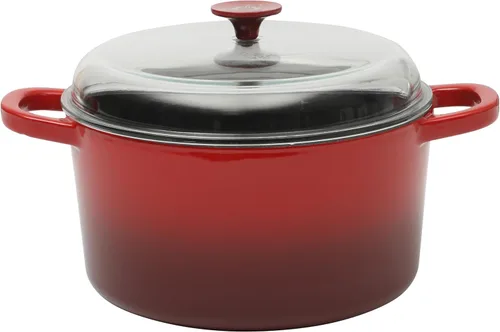 Vista 29 de Crock-Pot Horno Holandés Artesanal Redondo de Hierro Fundido Esmaltado, 3 Cuartos, Aqua