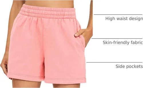 Vista 29 de AUTOMET Pantalones cortos deportivos para mujer, estilo casual, con cordón, cómodos, elásticos, de cintura alta, con bolsillos