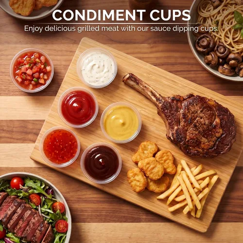 Vista 6 de GGOLDMER 300 Pack 4oz Plastic Portion Cups with No Lids, Condiment Cups