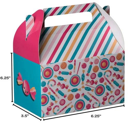 Vista 3 de Hammont Cajas de papel (10 unidades) - Cajas de galletas para regalos de fiesta, bonitos diseños, perfectas para fiestas y celebraciones, 6.25 x