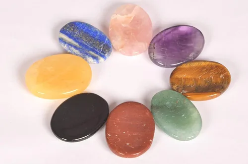 Vista 3 de Hermoso juego de 16 piezas de piedras preciosas de preocupación para chakras o piedras de bolsillo para el pulgar de la palma, cristal curativo