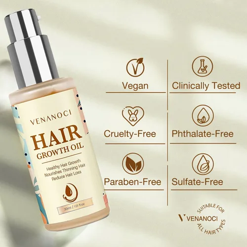 Vista 7 de Aceite para el crecimiento del cabello con romero y biotina: suero natural para el crecimiento del cabello para mujeres y hombres - Tratamiento anti