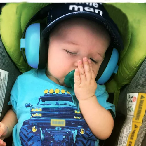 Vista 8 de Auriculares de bebé con cancelación de ruido, orejeras para bebés de 1 a 24 meses, color azul