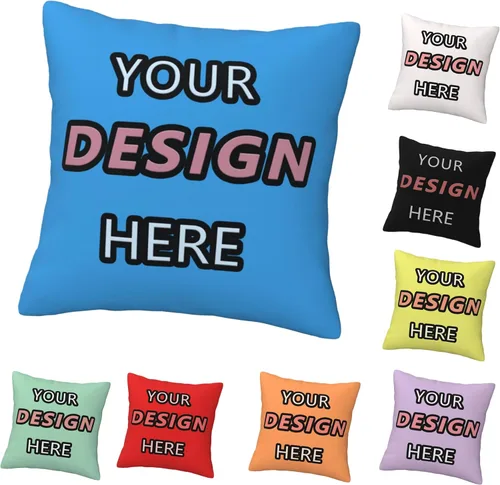 Vista 13 de Custom Pillow for Mother's Day Your Design Here Customized Pillow with Photo 12''x12'' Black