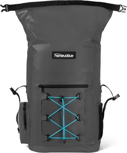 Vista 8 de Homevative Mochila seca impermeable, parte superior enrollable con bolsillos interiores, gris
