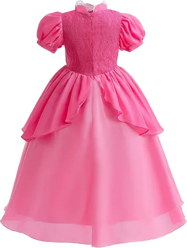 Vista 4 de Pink Dress with Accessories for Girls - Pink Costume for Little Girls Dress Up 2-11 Years