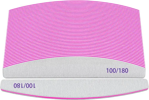 Vista 12 de Grano 80/80, 12 limas de uñas para tableros de gel de extensión de uñas de polietileno, para uñas acrílicas, gruesas para uñas postizas