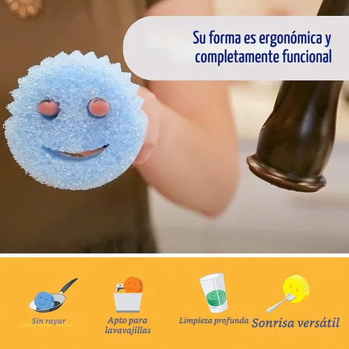Vista 2 de Scrub Daddy Juego de esponjas – Variedad de colores – Esponja multiusos para platos sin arañazos – Sin BPA y fabricada con espuma de polímero