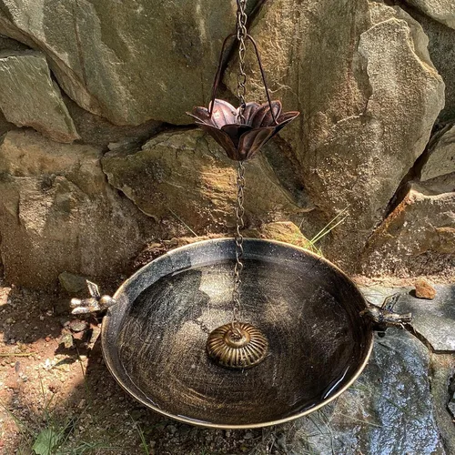 Vista 3 de HOUYANG - Lavabo de cadena de lluvia de 12.2 pulgadas, repuesto para anclajes de cadena de lluvia estándar, decoración de jardín y patio