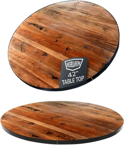 Vista 18 de Mesa de madera recuperada, pieza de madera reciclada rústica perfecta para cocinas, comedor y mesas auxiliares