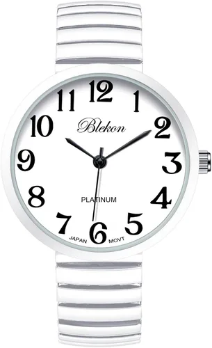 Vista 5 de Blekon Collections Nuevo Reloj de Moda con Correa Elástica de Tamaño Super Grande, Movimiento Japonés PC21J