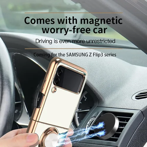 Vista 3 de Diyeeni Compatible con Flip 3, funda protectora para teléfono celular, con soporte de anillo de rotación de 360°, funda protectora resistente a