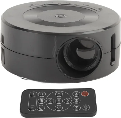 Vista 4 de Luqeeg Mini proyector portátil, negro, LCD, VGA, USB, compatible con iOS, teléfono, tableta, con control remoto