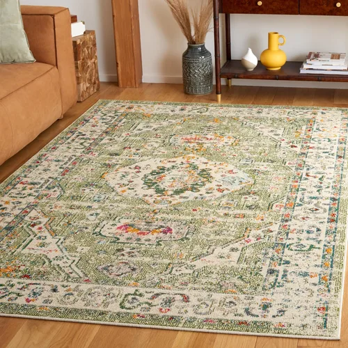 Vista 7 de SAFAVIEH Madison Collection - Alfombra de pasillo de 2 pies 2 pulgadas x 8 pies, color salvia y marfil, diseño bohemio oriental envejecido,