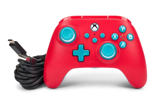 Vista 9 de PowerA Nano Enhanced Wired Controller for Xbox Series X S - Red Sky, portable, compact, gamepad, wired video game controller, gaming controller