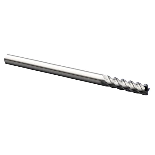 Vista 3 de HFS (R) Herramienta de corte de molino de extremo de carburo sólido 4 flauta 4 "longitud total, 1" longitud de corte, 1/4" de diámetro