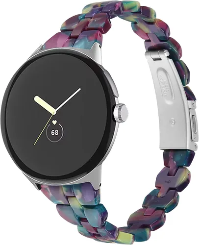 Vista 7 de Compatible con Google Pixel Watch 4 3 1.614 in/Pixel Watch 2 1 bandas para mujer, elegante pulsera de resina de repuesto ajustable