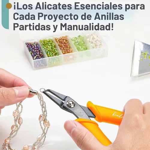 Vista 4 de Beaditive Alicates de anillo dividido Fabricación de joyas, cuentas, manualidades Acero de alto carbono 5 pulgadas (panal de miel)