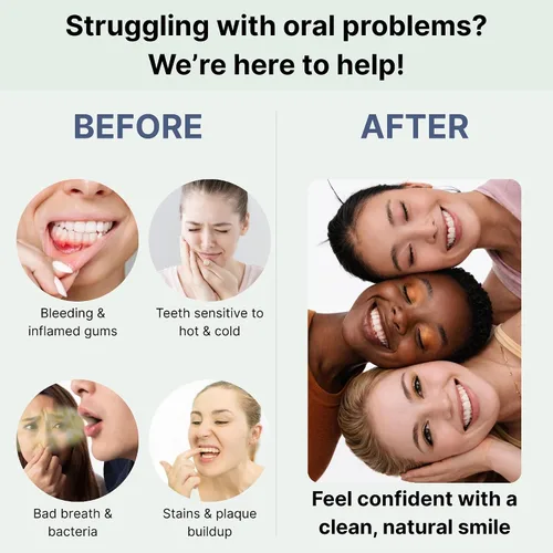 Vista 2 de Polvo dental Gum Health, para dientes sensibles con ginseng, menta y clavo de olor, suministro para 6 meses, fabricado en Estados Unidos, fórmula