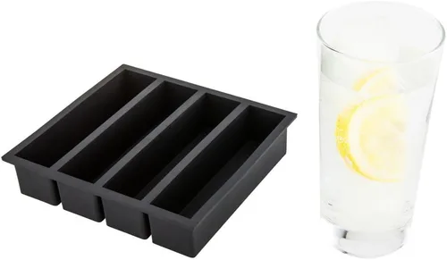 Vista 9 de Restaurantware Molde de hielo de silicona negra, 7.4 x 4.6 pulgadas